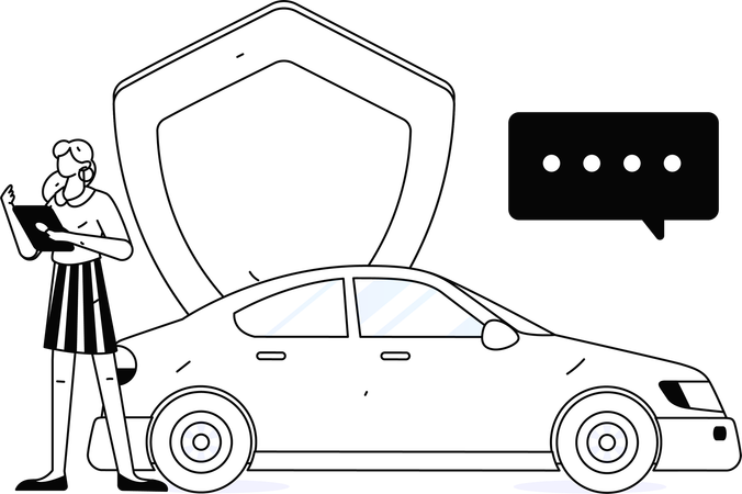 Zahlung der Autoversicherung per Bankkarte  Illustration