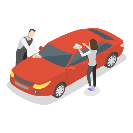 Autowaschservice  Illustration