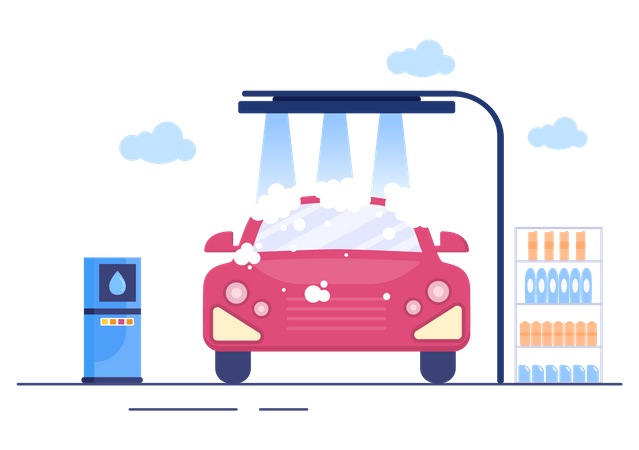 Autowaschservice  Illustration