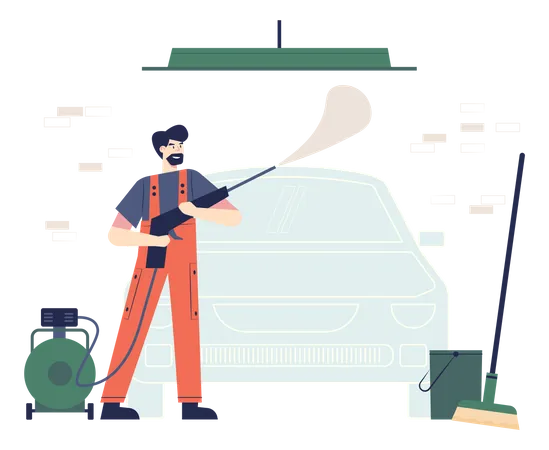 Autowaschservice  Illustration