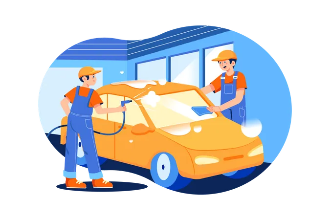 Autowaschservice  Illustration