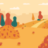 autumn park area illustration free download