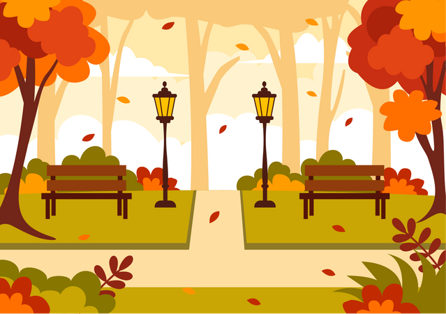 Autumn garden  Illustration