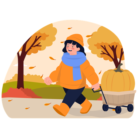 Autumn Harvest Walk  Illustration