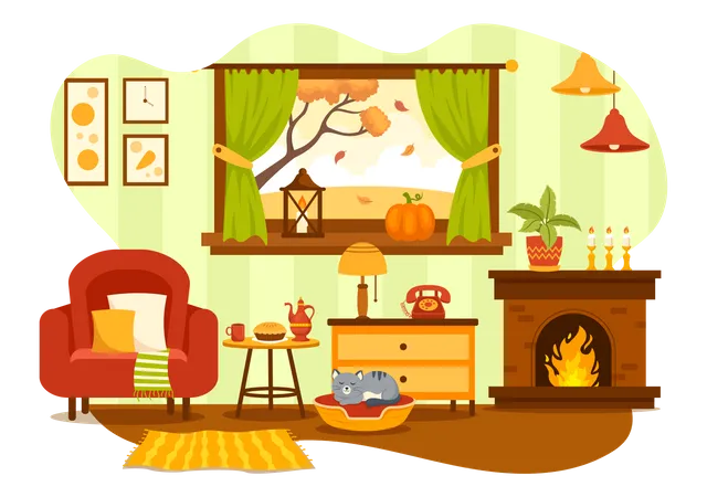 Autumn Home Decor  일러스트레이션