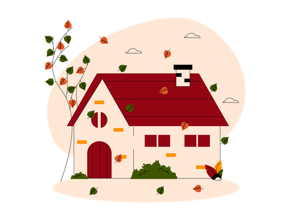 Autumn house  Illustration