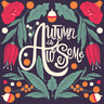 autumn lettering illustration free download
