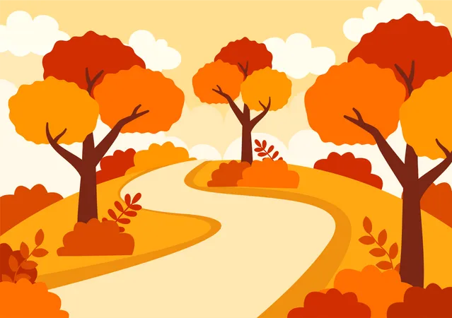 Autumn Landscape view  Illustration