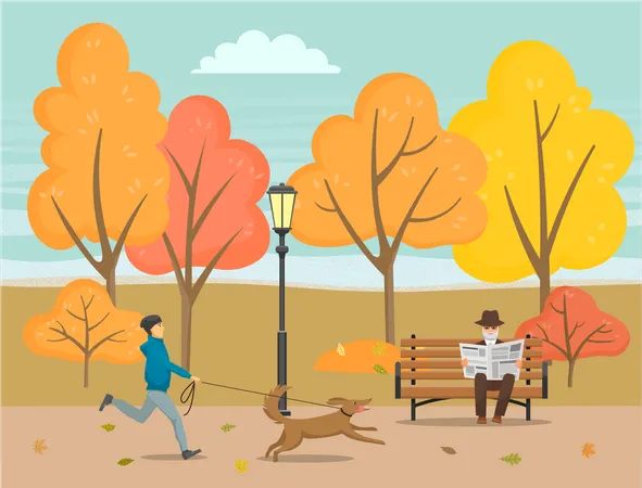 Autumn Park  Illustration