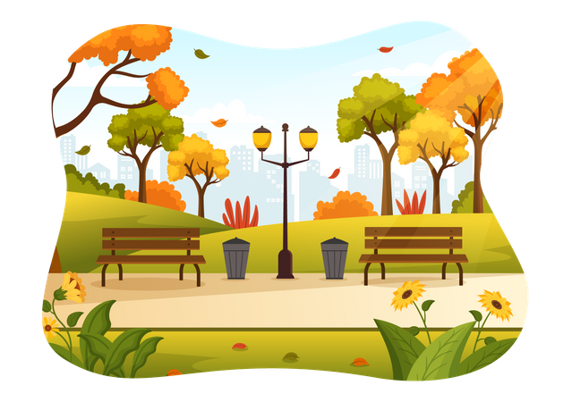 Autumn park  Illustration