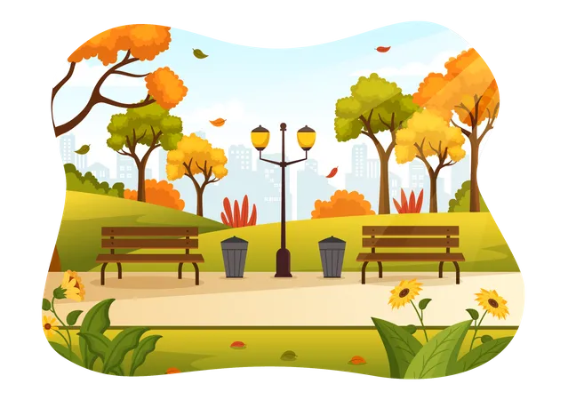Autumn park  Illustration