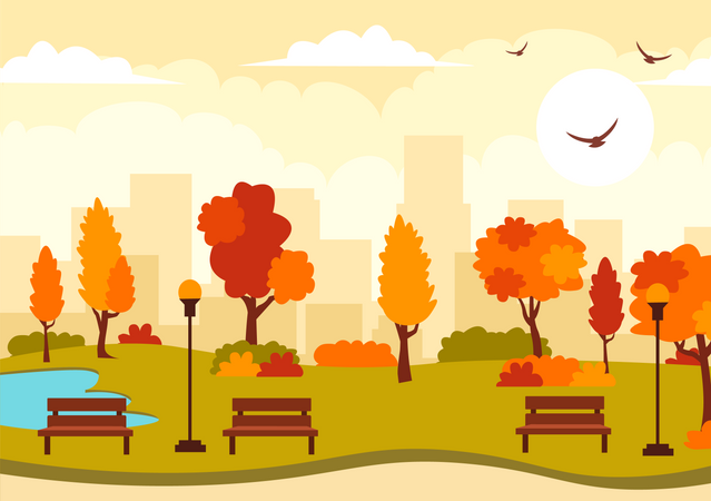 Autumn park  Illustration