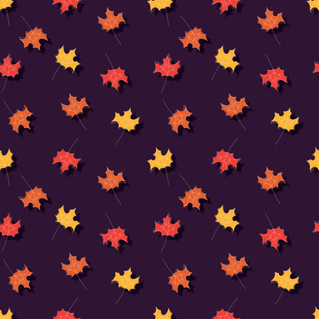 Autumn seamless pattern with floral decorative elements, colorful design Illustration