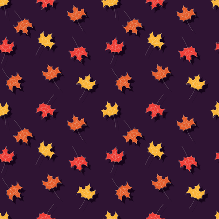 Autumn seamless pattern with floral decorative elements, colorful design  Illustration