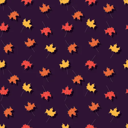 Autumn seamless pattern with floral decorative elements, colorful design  Illustration