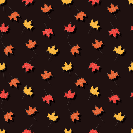 Autumn seamless pattern with floral decorative elements, colorful design  Illustration