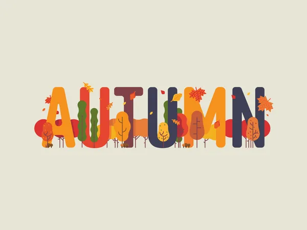 Autumn themed text art decorated  Illustration