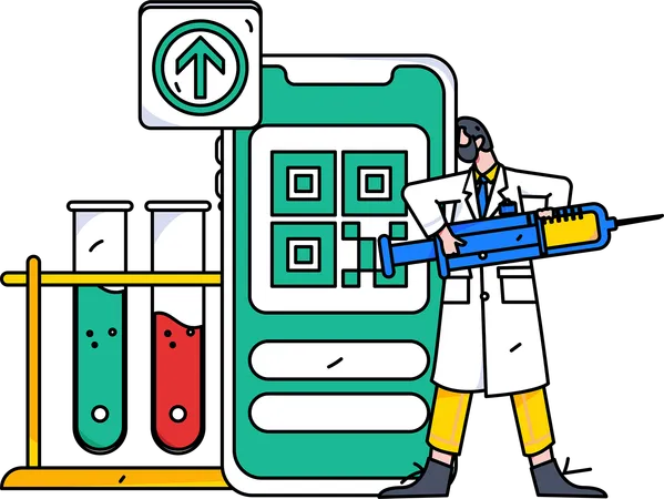 Asistente de laboratorio de investigación sobre medicamentos  Ilustración