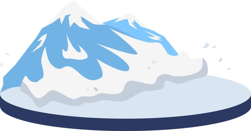 Avalanche in rural area Illustration