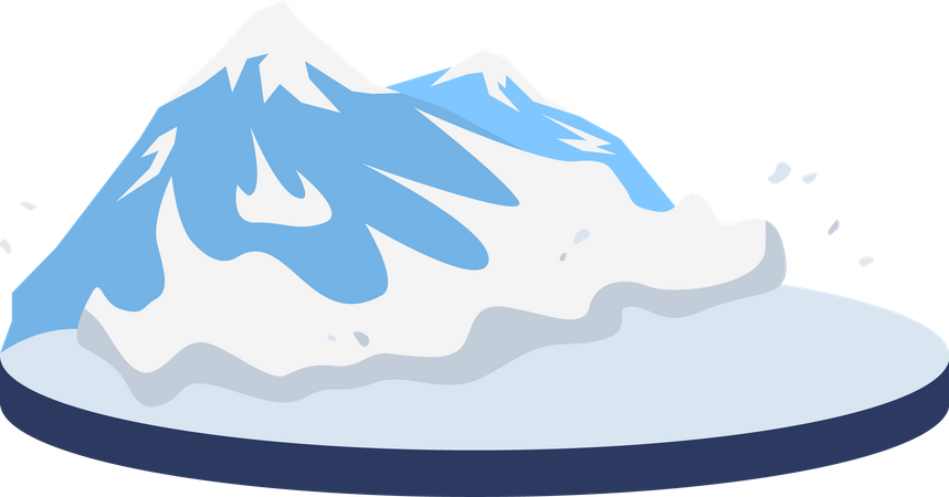 Avalanche in rural area  Illustration