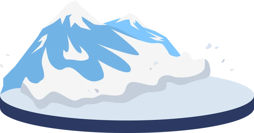 Avalanche in rural area  Illustration