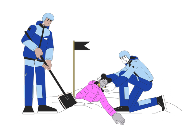 Avalanche rescue  Illustration