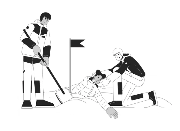 Avalanche rescue  Illustration