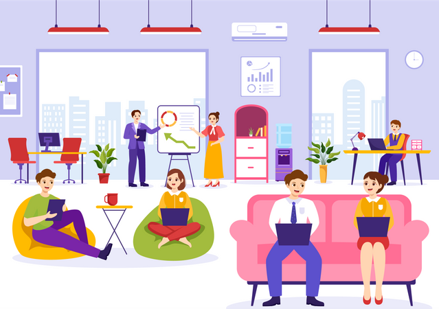 Avantages du coworking  Illustration