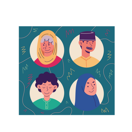 Avatar de la famille musulmane  Illustration