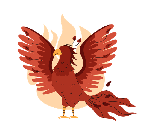 Criatura mítica del pájaro fénix  Ilustración