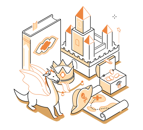 Aventura de fantasia  Ilustração
