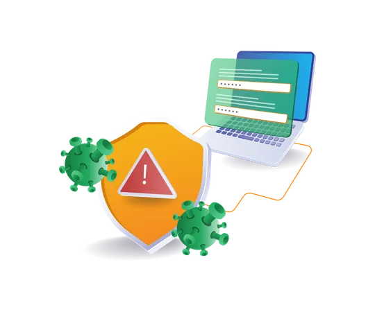 Avertissement d'attaque de virus malveillant  Illustration