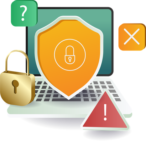 Avertissement de sécurité informatique  Illustration
