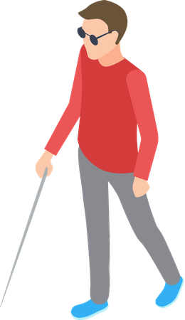 Aveugle avec un bâton  Illustration