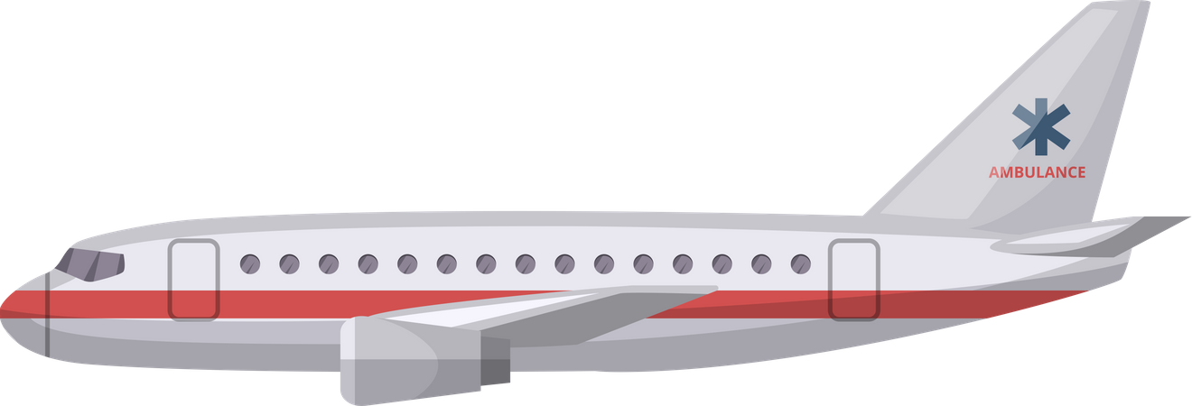 Avião ambulância  Ilustração