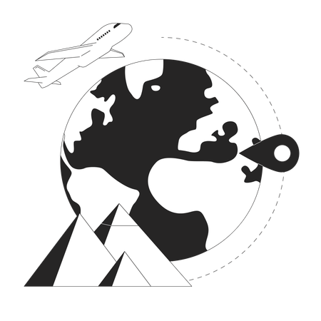 Avião ao redor do mundo  Ilustração