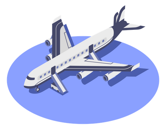 Avião comercial  Ilustração