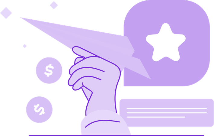 Avião de papel e recompensa  Ilustração