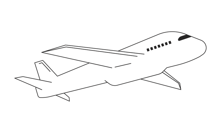 Avião voando  Ilustração