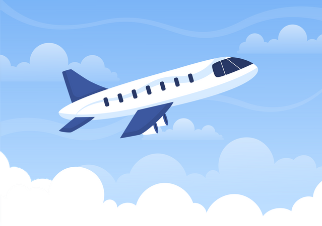 Avión en el cielo  Ilustración