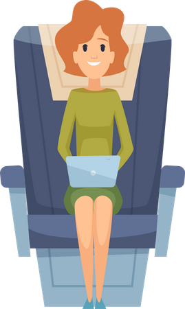Ilustración de personaje de pasajero de avión  Ilustración