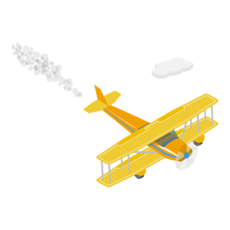 Aviones antiguos volando  Ilustración