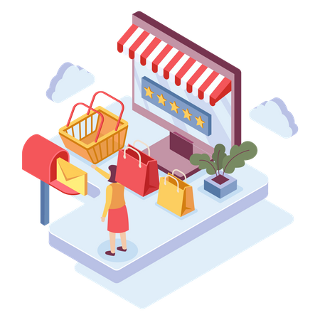 Avis d'achat par email  Illustration