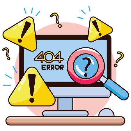 Aviso de rede 404  Ilustração