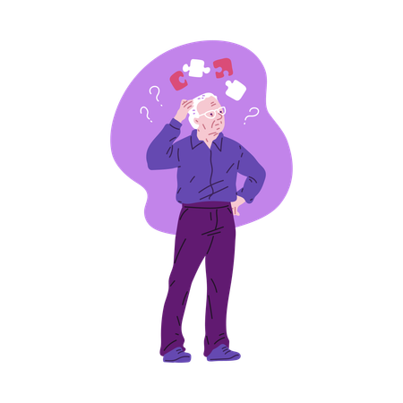 Avô sofrendo de demência  Illustration