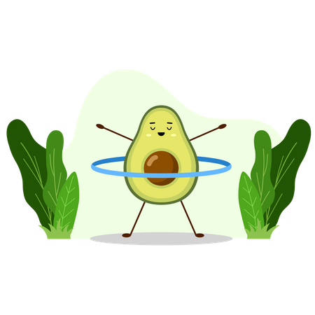 Avocado mit Hula Hoop  Illustration