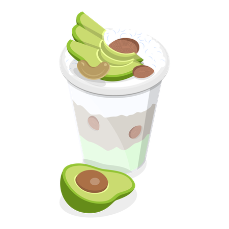Avocado pudding  Illustration
