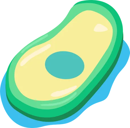 Avocado Shaped Air Mattress Semi Flat Color Vector Object Full Sized Item On White Swimming Pool Activity Equipment Simple Cartoon Style Illustration For Web Graphic Design And Animation Illustration