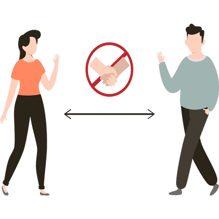 Avoid handshaking in pandemic situation Illustration