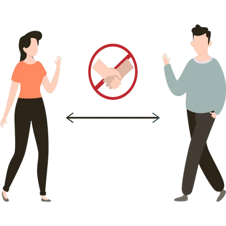 Avoid handshaking in pandemic situation Illustration